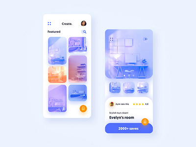 Create - Mobile App 3d 4d app c4d concept design system illustration interior mobile ui vectary