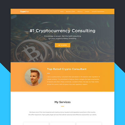 Cryptocurrency Consultant landing landing page web design website