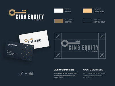 King Equity Development - Brand Identity brand brand identity branding business card crown design icon mark symbol identity identity designer illustration key lettermark logo logo design logomark logotype designer negative space smart mark style guide typography