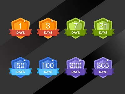 签到装饰图标设计 creative design typography ui 勋章 图标 盾牌 签到