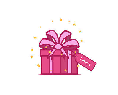 Invite! ai dribbble dribbble invite illustration invite pink present vector