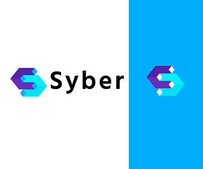 Syber bold cyber cybersecurity design geometric logo logodesign modern security simple technology