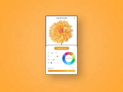 Daily UI #060 Color Picker adobe xd adobexd app branding color color palette color picker colorscheme daily 100 challenge daily challange dailyui design dribbble mobile orange pallete picker ui ux vector