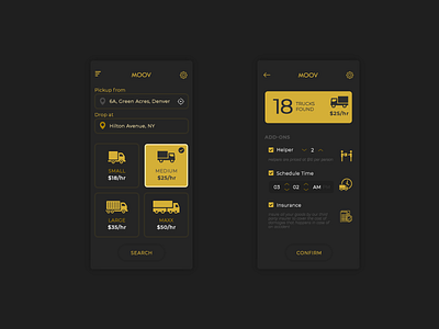 Logistics App booking darktheme logistics trucks ui uidesign ux