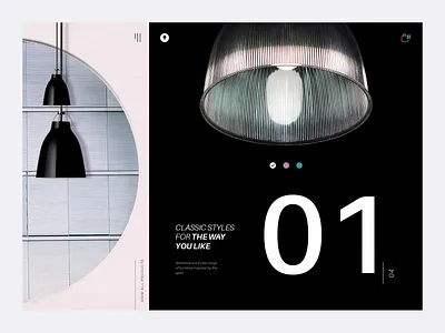 Landing Page Design - Buy Lamps Online black cart clean colors creative design experience lamp lamps landing page design minimal photoshop shopping ui uidesign webdesign website white