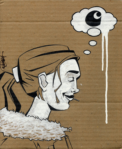 Carhartt WIP card cardboard carhartt dip pen flat illustration ink painting postermann traditional traditional art