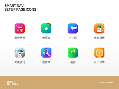 Smart Navi Setup Page Icons app bear design icon ui