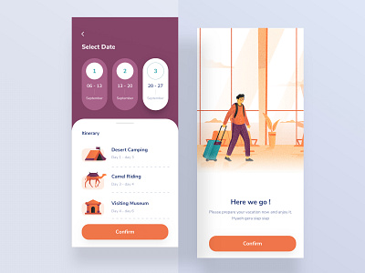 Traveling Mobile App android app branding chart clean clean ui dashboad desktop icon illustration landingpage light logo mobile modern onboarding profile profile card traveling website