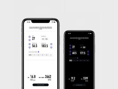 BMI/BMR BURN app appdesign appstore bmi bmr calculator ios mobile tdee ui uiux userexperience userinterface ux