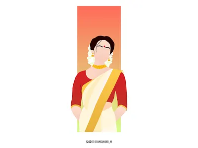 Malayali Manga dribbbleindia girl illustration india indianwear kerala keralatourism malayalam peopleofindia saree southindia
