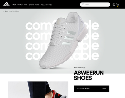 AdIdas ASWEERUN adidas design ecommerce ecommerce design exploration running ui ux webdesign