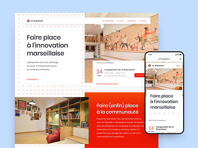 La Briqueterie – Web art direction brand brand identity branding coworking grid landing landing design landing page layout web website website design