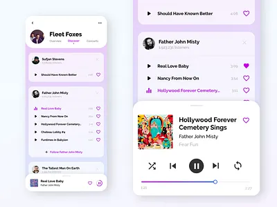 DISCOVER - detail app design father john misty ios mobile mobile app mobile ui music app music app ui music player music player app player slider ui ui design user interface
