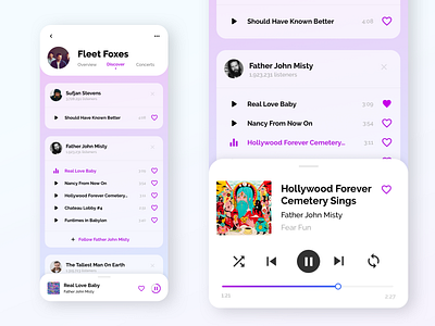DISCOVER - detail app design father john misty ios mobile mobile app mobile ui music app music app ui music player music player app player slider ui ui design user interface