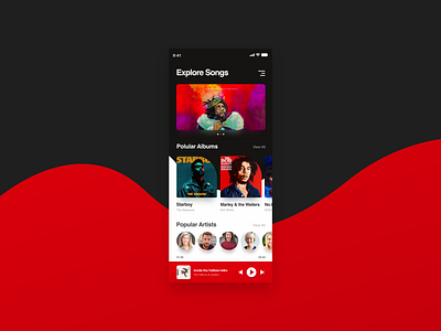 Music Player Design adobexd concept design dribbble ios socialmob typography uidesign vector