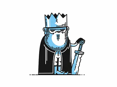 Grumpy King characters crown humor illustration king royal sword vector vectorart
