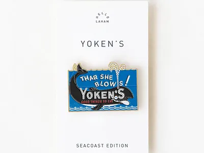 Yoken's pin blue enamel pin illustration vector vintage