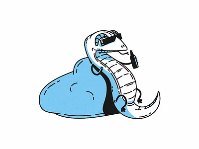 Chilling Lizard beer characters chill chilling humor illustration lizard summer vector vectorart