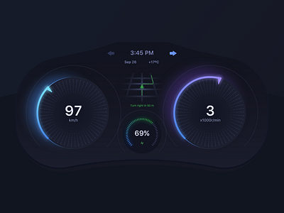 Car Interface #DailyUI #day034 034 car dashboard car interfave cardashboard dailyui dashboad design interface ui ux