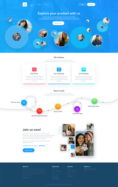 Landing page design art buy chat creative creativity design online friend sell social media