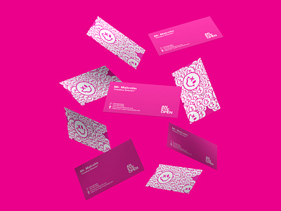 Big Bold Business Card bde branding business card business card design cool design emoji graphic design helvetica magenta smiley smiley face swiss design