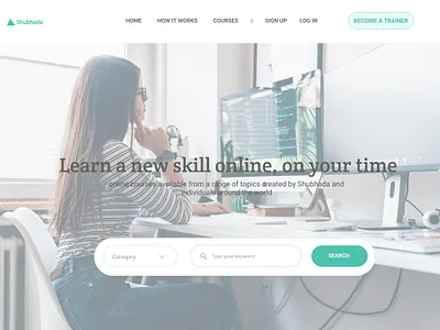 Online Course Website beginner design minimal online course simple design ui ux web webdesign website