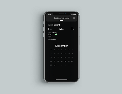 Calendar APP app design flat minimal ui ux