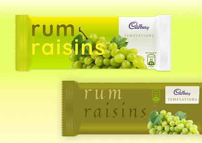 Redesign chocolate wrapper - Rebound post brand design branding cadbury challenge chocolate design dribbble grapes graphic design identity identity design illustration iterative packaging raisins rebound rum temptation typography