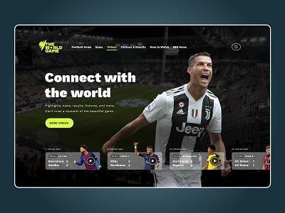 The World Game Website branding design soccer typography ui ux website