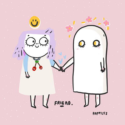 friend comes in all shapes and sizes illustration
