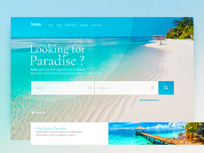 HEAV Paradise branding holidays sea ui ux