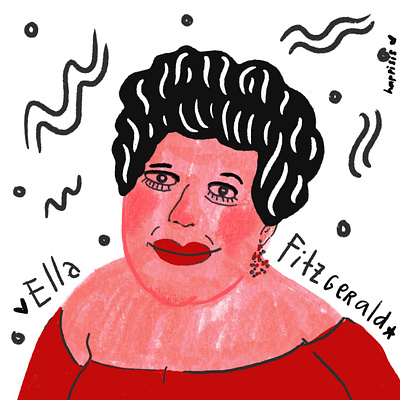 Ella Fitzgerald illustration portrait
