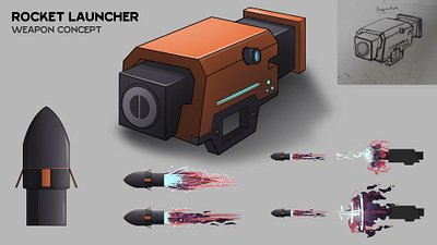 Rocket Launcher concept art digital paint game game art weapons