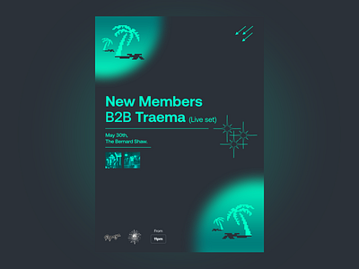 New Members B2B Traema acid brand design event flyer icon illustration marketing music poster art poster design rave typography vector