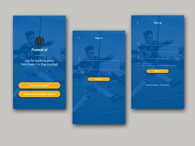 Footsal.id Sign in and Sign up app design learn ui ux