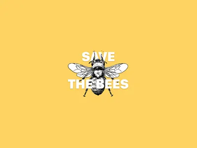 Save The Bees! art branding clean design flat illustration illustrator logo minimal vector