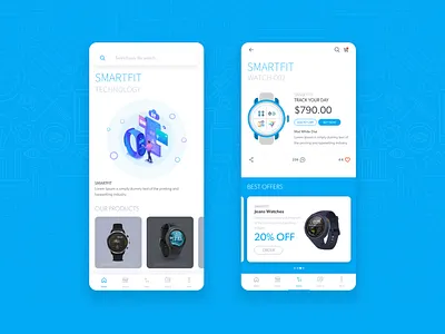 SmartFit Watch Shop App applicaiton appstore design dribbble mobile ui shopping app smartfit smartwatch ui user interface uxdesign