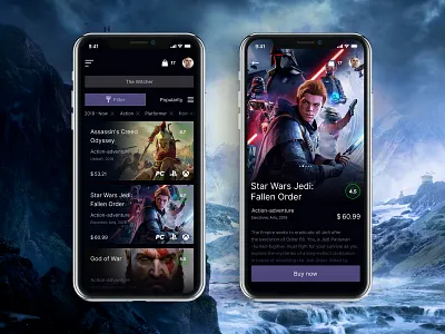 Game store - mobile version application card design ecommerce figma filter game interaction mobile product shop store ui ux
