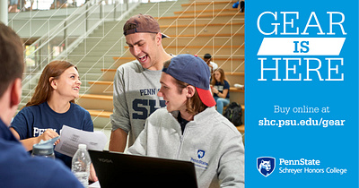 Schreyer Honors College Online Store Launch Campaign branding card college identity penn state schreyer university