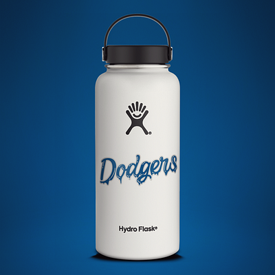 Dodgers Sticker MockUp baseball bottle design dodgers doodle drip hydroflask illustration logo mockup sports typography vector