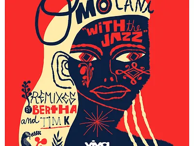 Omotani "with the Jazz" album art album cover folk illustration jazz music nate williams