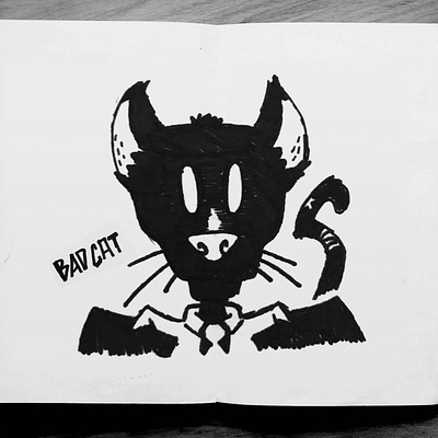 Bad Cat black cat cat illustration marker sketches