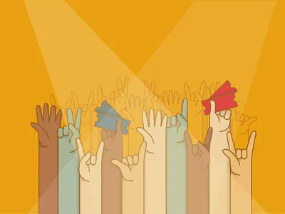 Festival Illustration art colors community contest dancing design drawing festival flat hands illustration illustration art music people prize tickets vector