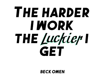 The harder I work font lettering type typography vector