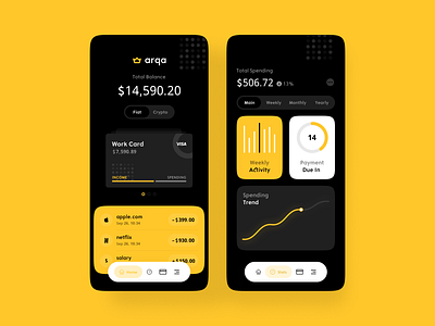 Financial Mobile App bank bank app bank card banking card credit credit card financial fintech mobile mobile app payment stats transactions ui ux wallet