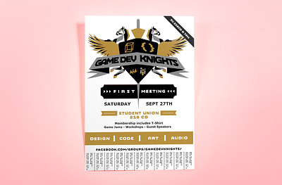 Game Dev Knights Poster branding design flat illustration logo design typography vector