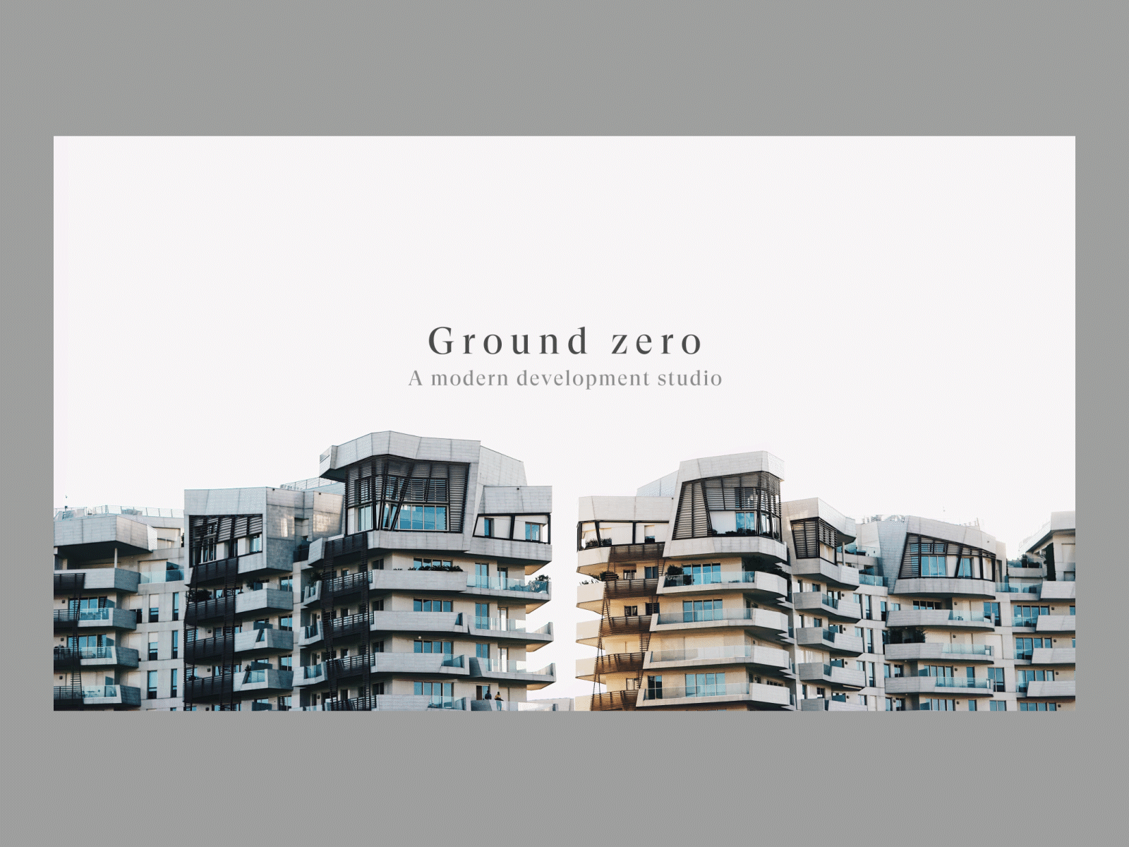 Ground zero landing page adobe xd animation architecture landingpage scroll animation studio ux ui webdesign