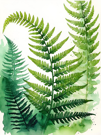 Ferns fern ferns forest illustration nature nature lovers plant plants watercolor woodland