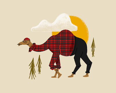 If You Give a Camel a Flannel beanie camel fall flannel hipster illustration nature portland retro vintage