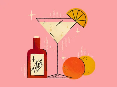 Tito's & Orange Vanilla Poler alcohol booze cocktail drink fruit libations retro vintage vodka